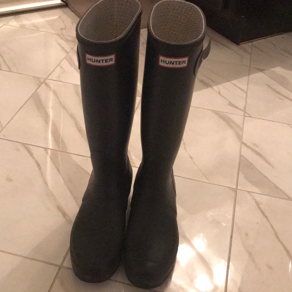 Black tall Hunter boots!